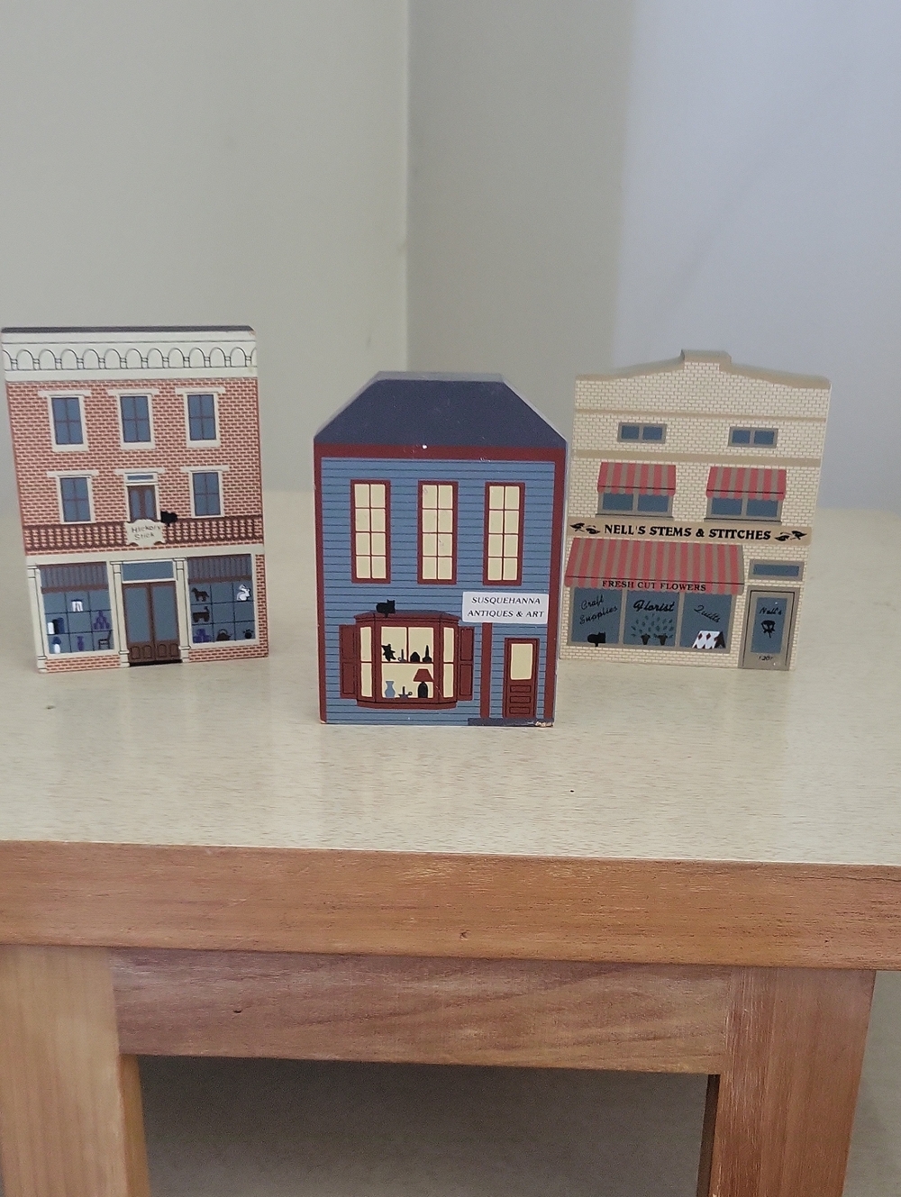 Vintage Trio The Cats Meow Set of Three Miniature Shop House